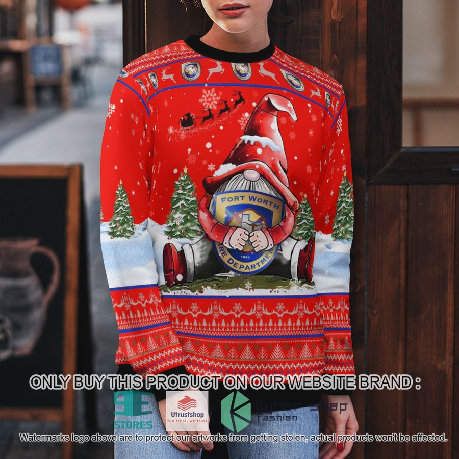 NEW Texas Fort Worth Fire Department Gnome Witch red Christmas Sweater 5 texas fort worth fire department gnome witch red christmas sweater 5 76883