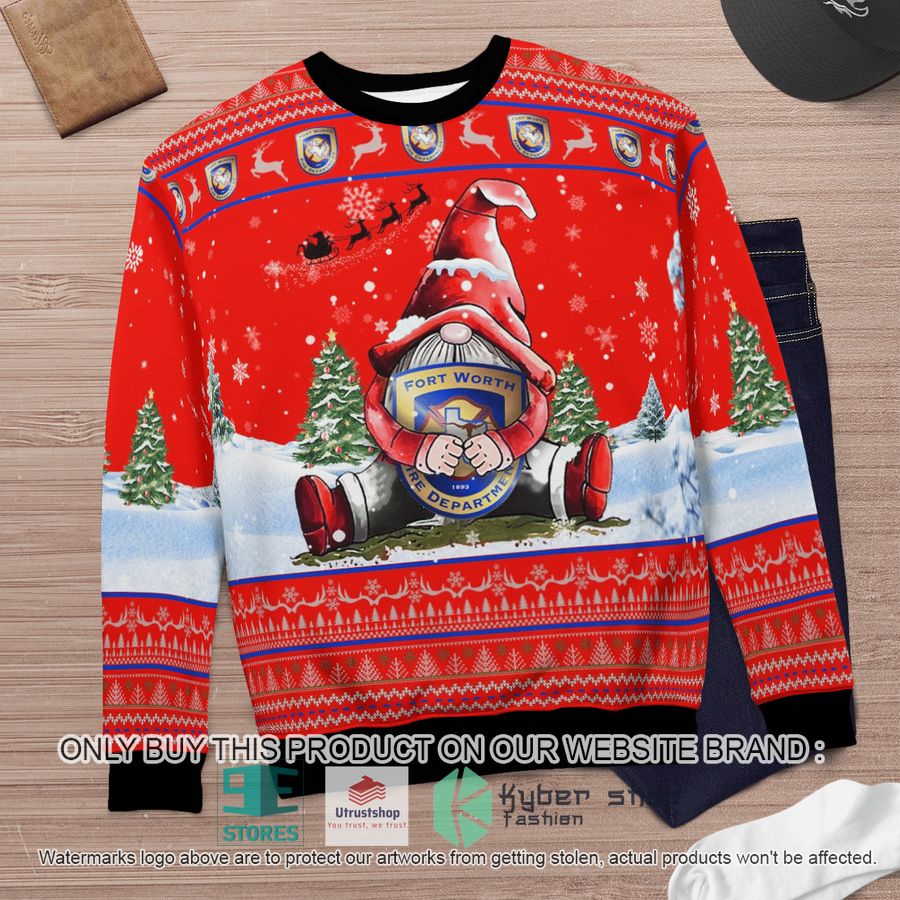 NEW Texas Fort Worth Fire Department Gnome Witch red Christmas Sweater 6 texas fort worth fire department gnome witch red christmas sweater 6 41917