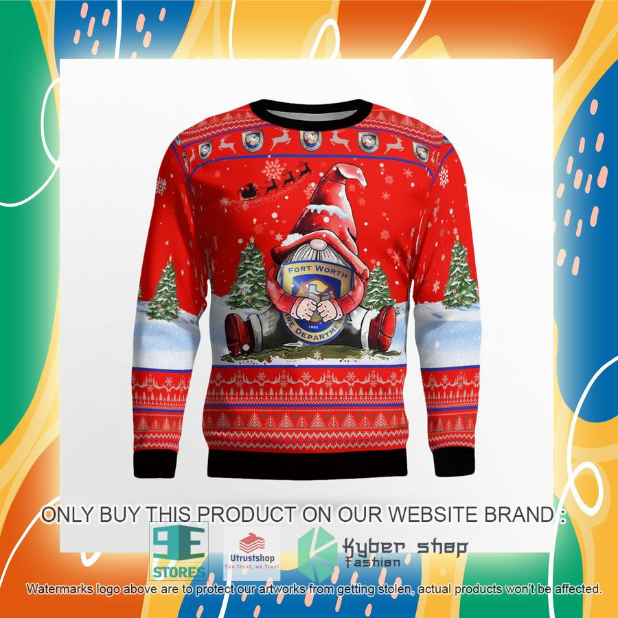 NEW Texas Fort Worth Fire Department Gnome Witch red Christmas Sweater 8 texas fort worth fire department gnome witch red christmas sweater 8 13644