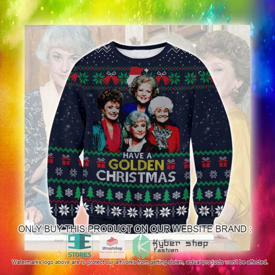 NEW The Golden Girls Have A Golden Christmas Ugly Sweater 3 the golden girls have a golden christmas ugly christmas sweater 3 10332