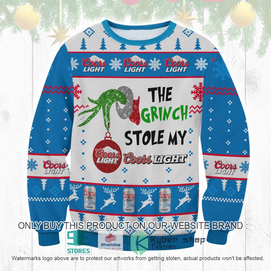 the grinch stole my coors light ugly christmas sweater 1 65496
