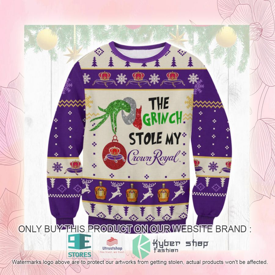 NEW The Grinch Stole My Crown Royal Ugly Sweater 2 the grinch stole my crown royal ugly christmas sweater 2 64441