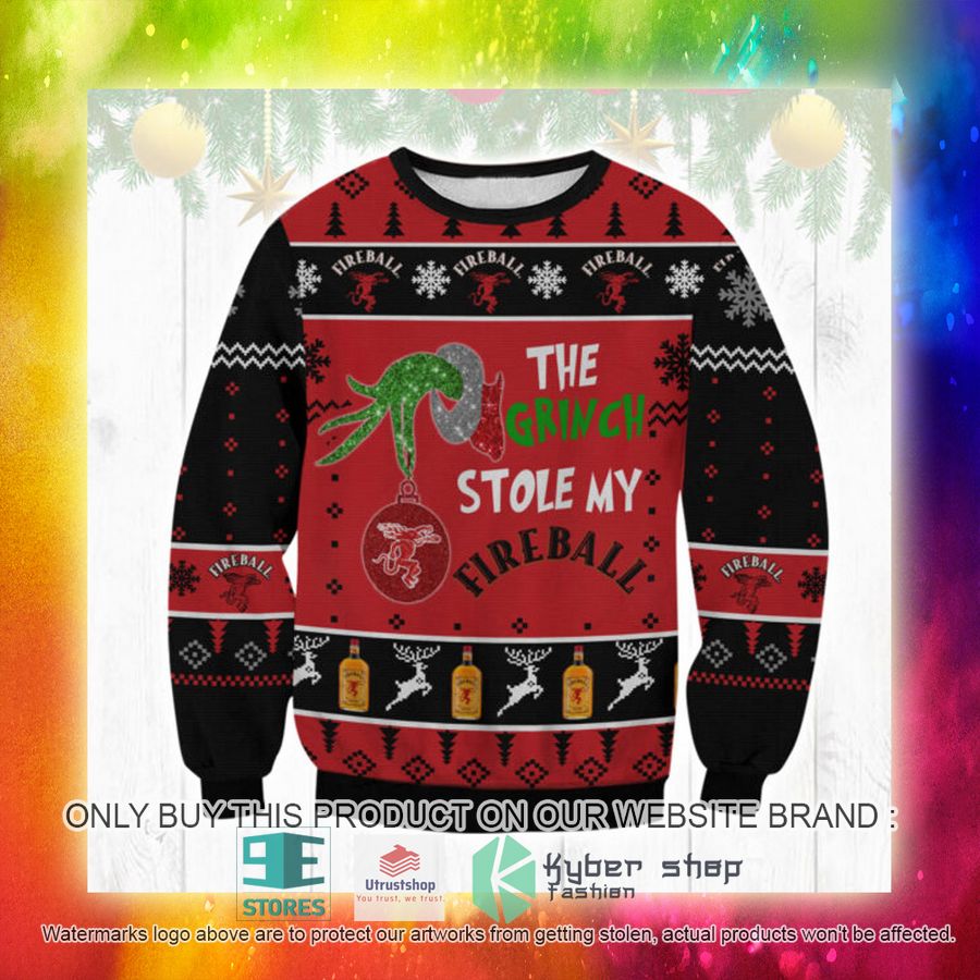 NEW The Grinch Stole My Fireball Ugly Sweater 3 the grinch stole my fireball ugly christmas sweater 3 63717