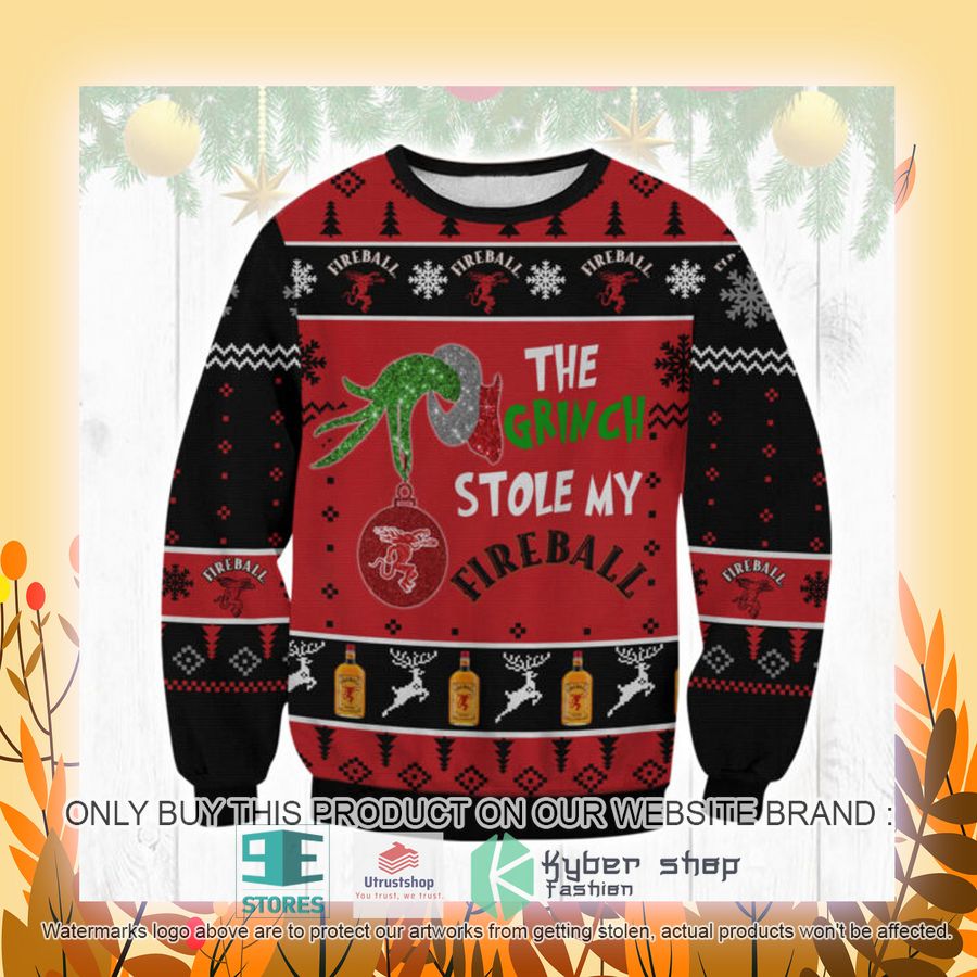NEW The Grinch Stole My Fireball Ugly Sweater 4 the grinch stole my fireball ugly christmas sweater 4 32300