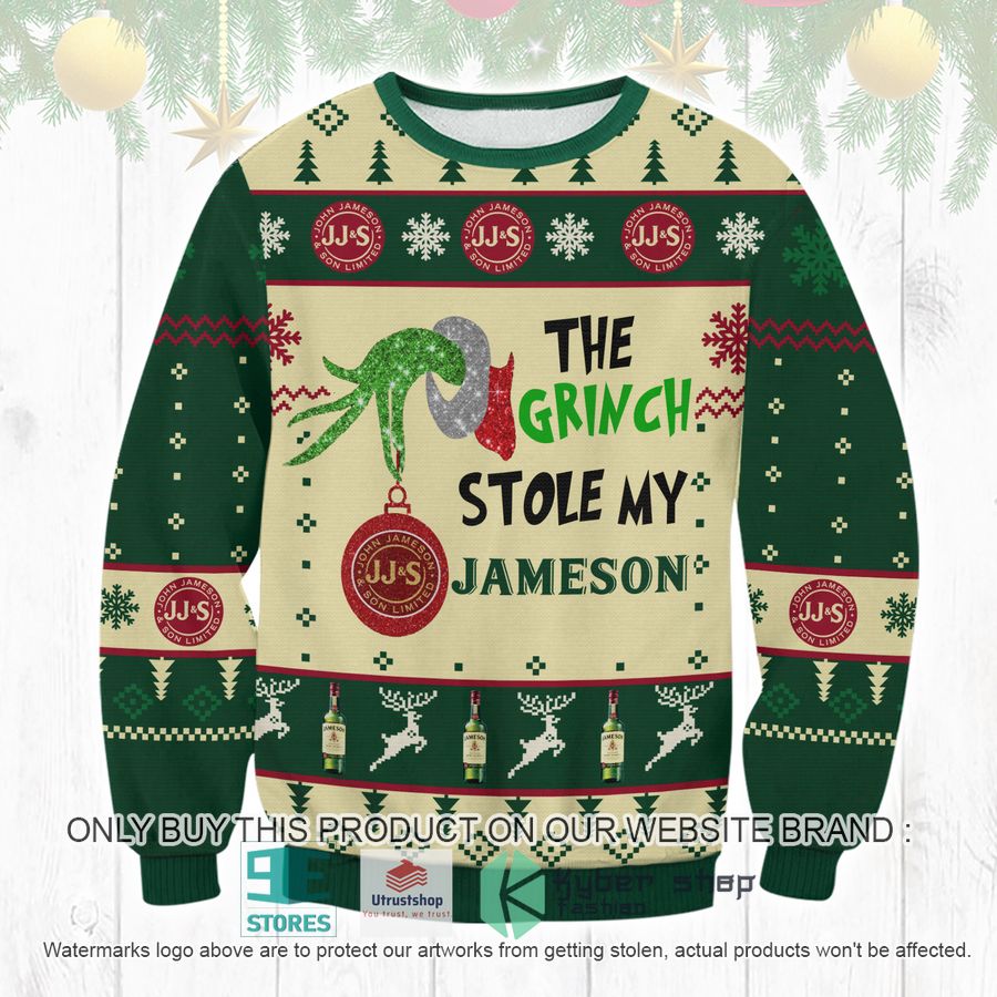 NEW The Grinch Stole My Jameson Ugly Sweater 9 the grinch stole my jameson ugly christmas sweater 1 23701