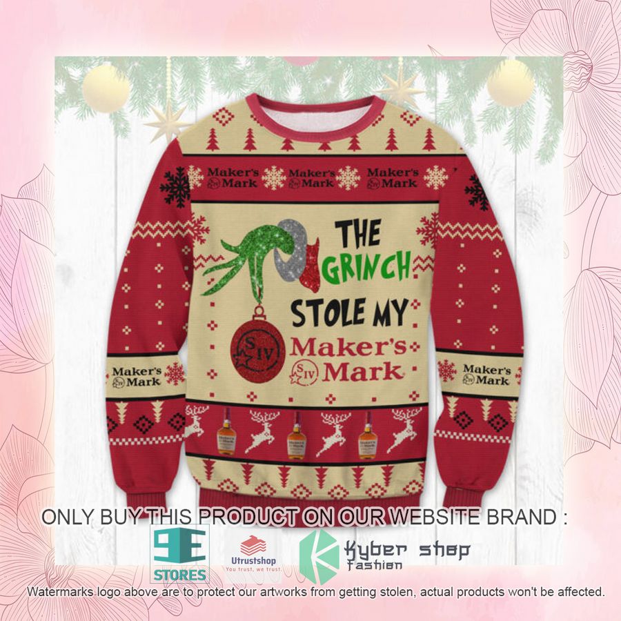 NEW The Grinch Stole My Maker's Mark Ugly Sweater 2 the grinch stole my makers mark ugly christmas sweater 2 40627