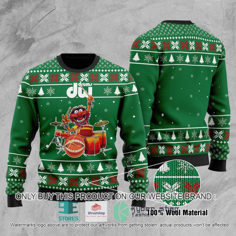 NEW The Muppet Animal Drum Workshop Ugly Sweater 4 the muppet animal drum workshop ugly chrisrtmas sweater 4 86252