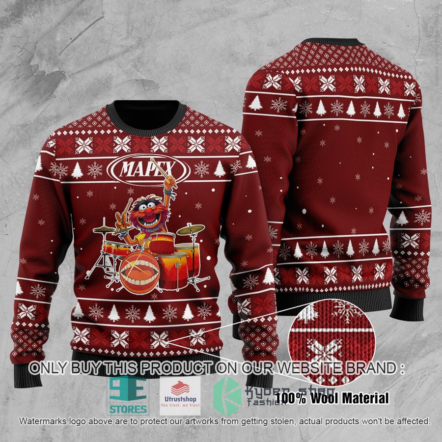 the muppet animal mapex drums ugly chrisrtmas sweater 1 92143