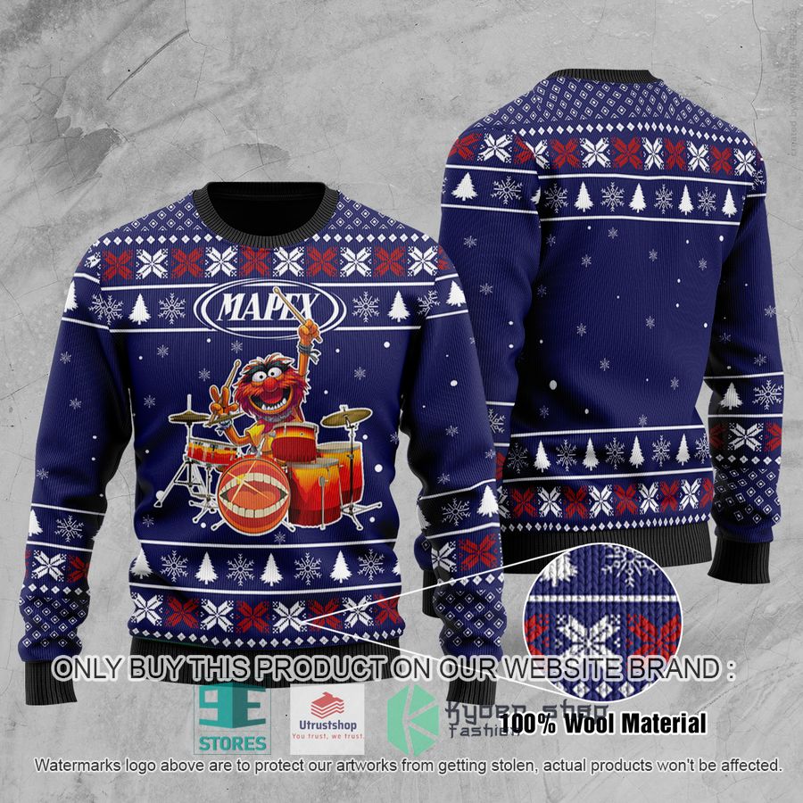 NEW The Muppet Animal Mapex Drums Ugly Sweater 3 the muppet animal mapex drums ugly chrisrtmas sweater 3 49582