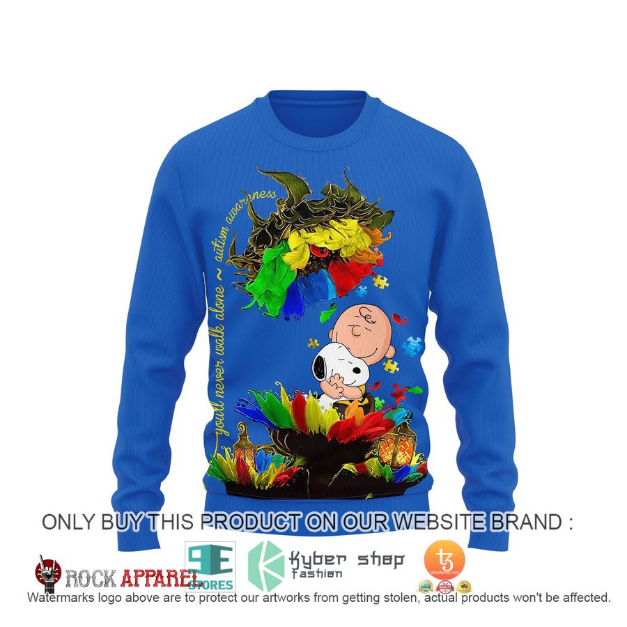 HOT The Peanuts Snoopy and Charlie Brown Autism Awareness 3D Shirt, Hoodie 2 the peanuts snoopy and charlie brown autism awareness 3d shirt hoodie 1 52280
