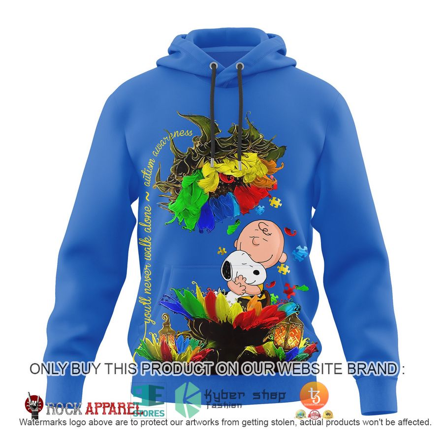 HOT The Peanuts Snoopy and Charlie Brown Autism Awareness 3D Shirt, Hoodie 3 the peanuts snoopy and charlie brown autism awareness 3d shirt hoodie 3 1868