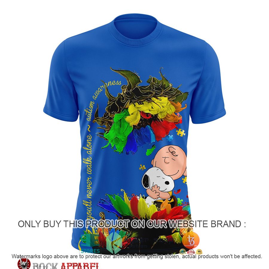 HOT The Peanuts Snoopy and Charlie Brown Autism Awareness 3D Shirt, Hoodie 4 the peanuts snoopy and charlie brown autism awareness 3d shirt hoodie 4 17188