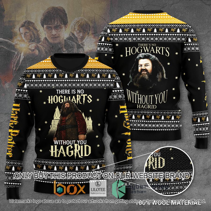 there is no hogwarts without you hagrid ugly christmas sweatshirt 1 28286