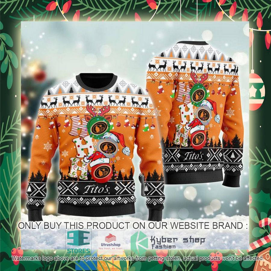 titos vodka ho ho ho ugly christmas sweater 2 77842