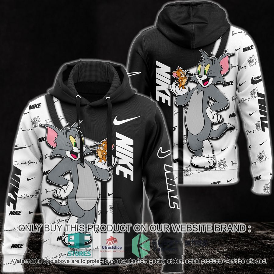 tom and jerry nike black white 3d hoodie 1 73678