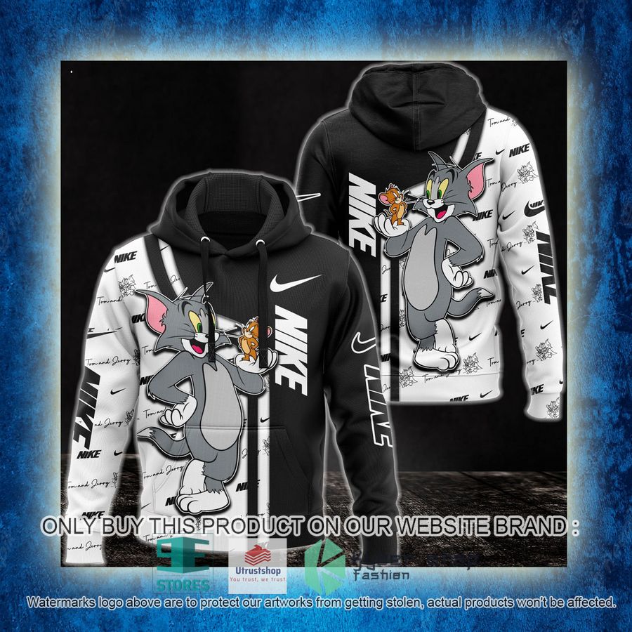 NEW Tom and Jerry Nike black white Full Print Hoodie 3 tom and jerry nike black white 3d hoodie 3 9923