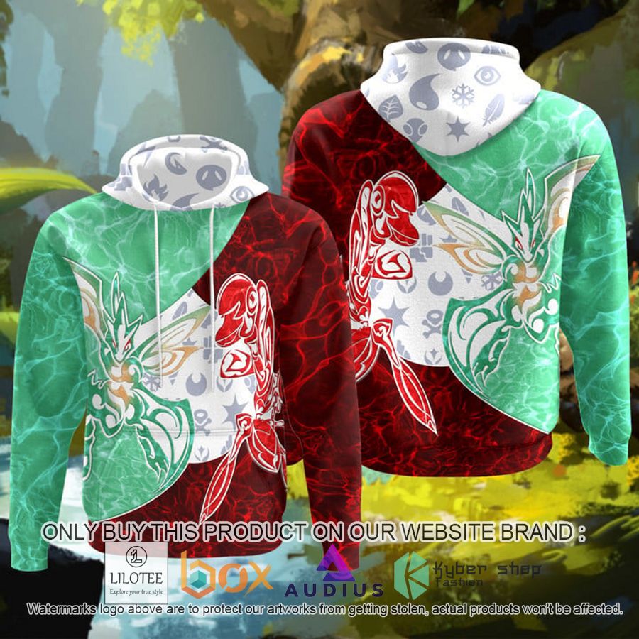 tribal scyther vs scizor 3d hoodie 1 68302