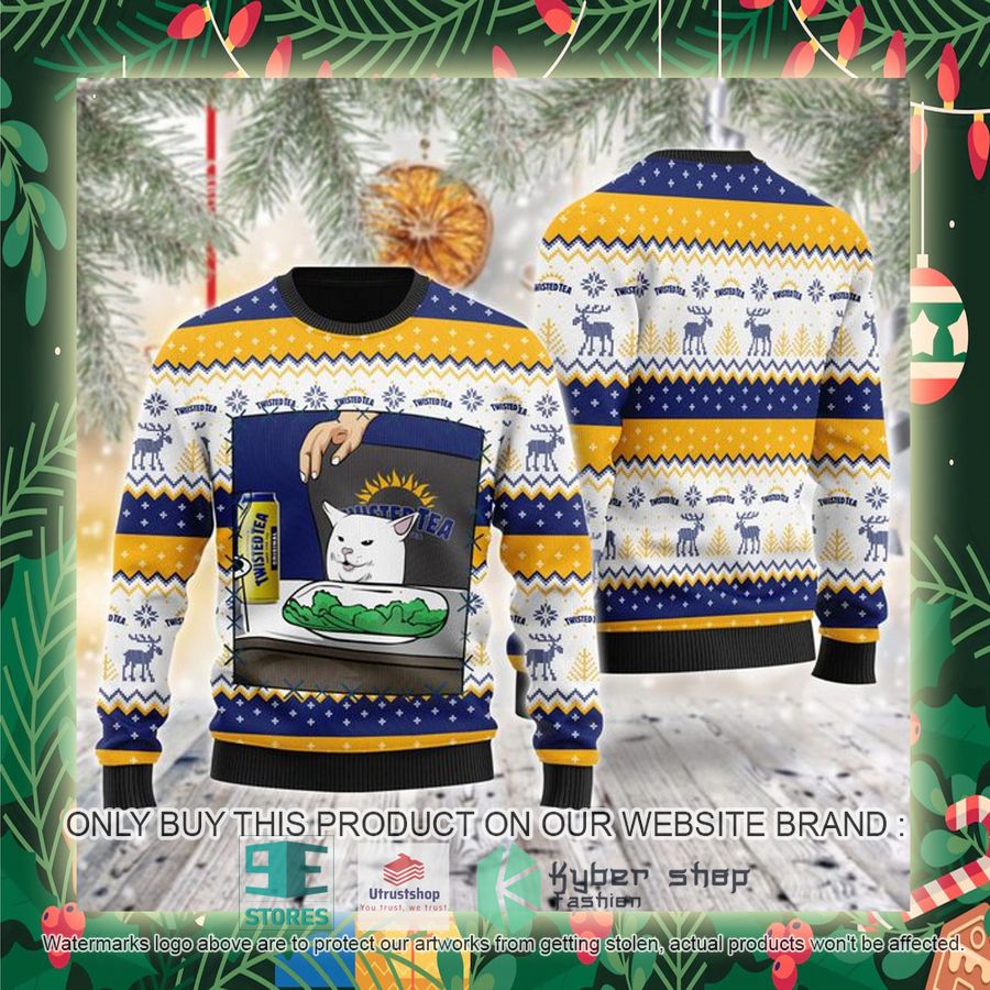 twisted tea cat meme ugly christmas sweater 2 47793