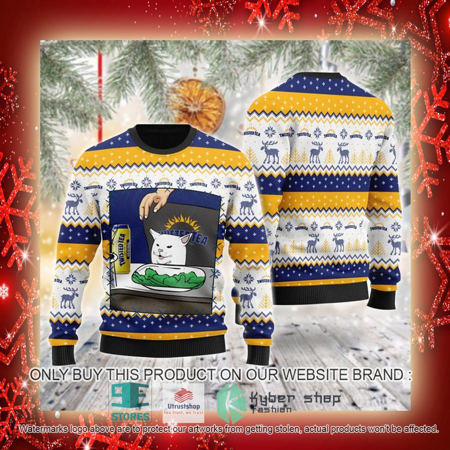 NEW Twisted Tea Cat Meme Christmas Ugly Sweater 3 twisted tea cat meme ugly christmas sweater 3 57327