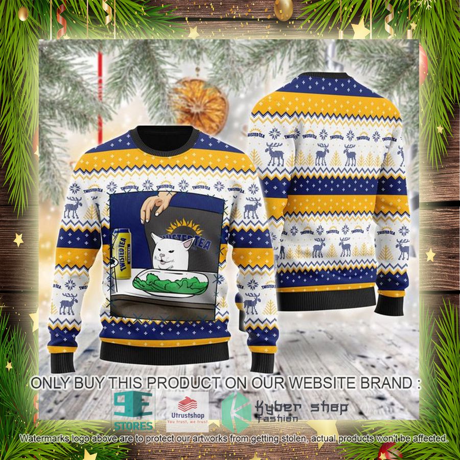 NEW Twisted Tea Cat Meme Christmas Ugly Sweater 4 twisted tea cat meme ugly christmas sweater 4 13367