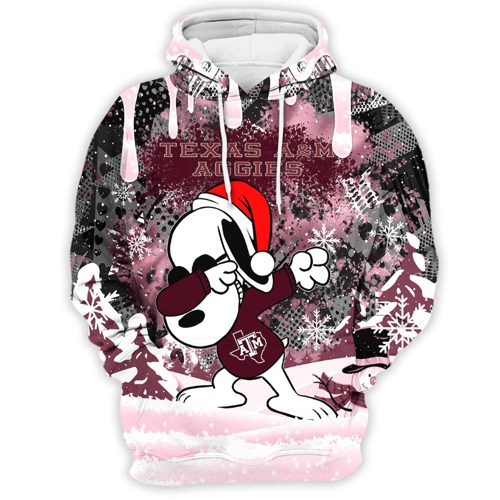NCAA Texas A&M Aggies Snoopy Dabbing The Peanuts Christmas 3D Hoodie 7 uUoblKBWR4feLaUb6zV2