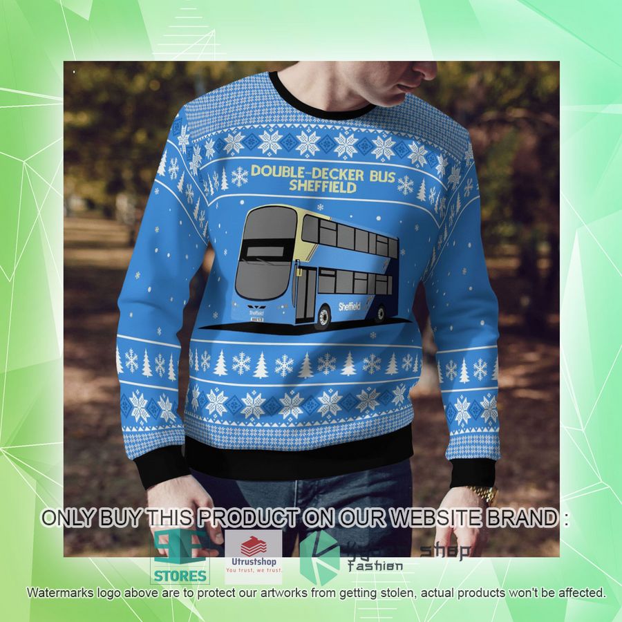 NEW UK Double-Decker Bus Sheffield Christmas Sweater 10 uk double decker bus sheffield christmas sweater 10 96815