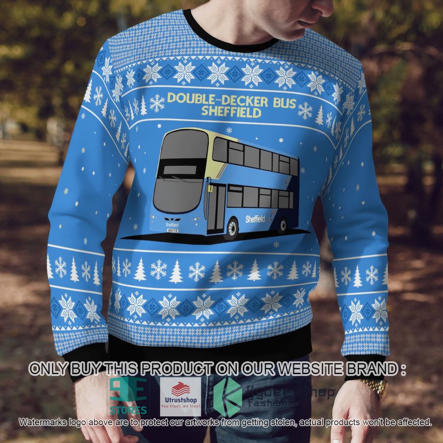 NEW UK Double-Decker Bus Sheffield Christmas Sweater 4 uk double decker bus sheffield christmas sweater 4 3672