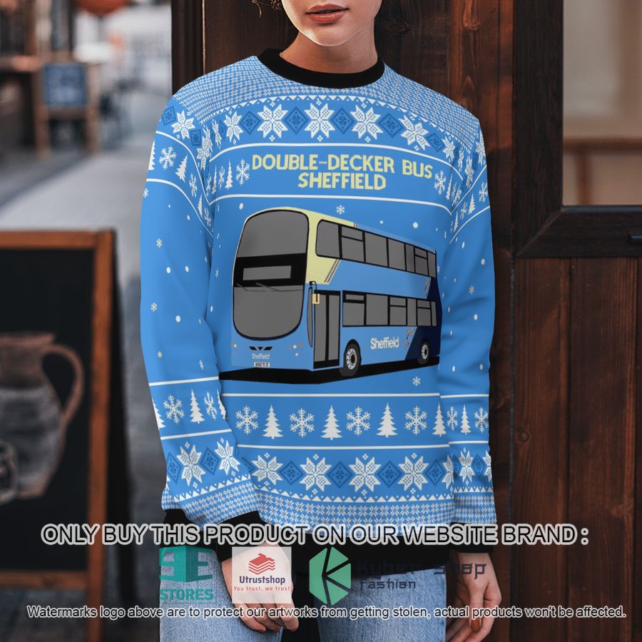 NEW UK Double-Decker Bus Sheffield Christmas Sweater 5 uk double decker bus sheffield christmas sweater 5 53224