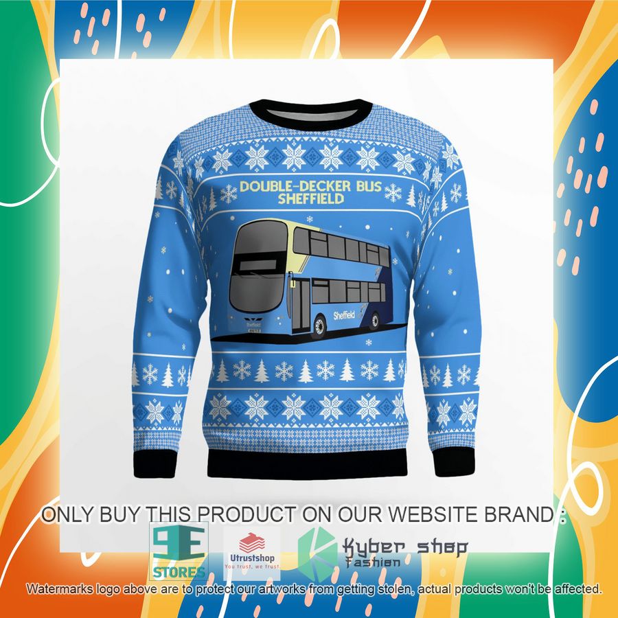 NEW UK Double-Decker Bus Sheffield Christmas Sweater 8 uk double decker bus sheffield christmas sweater 8 51107