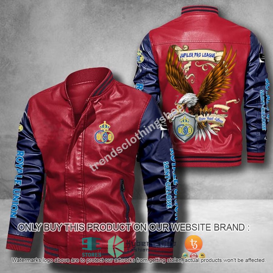 HOT Union Saint-Gilloise Eagle League Bomber Leather Jacket 5 union saint gilloise eagle league leather bomber jacket 5 17021