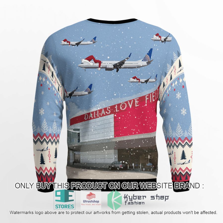 NEW United Airlines Boeing 737-900 over Dallas Love Field Christmas Sweater 3 united airlines boeing 737 900 over dallas love field christmas sweater 3 90671