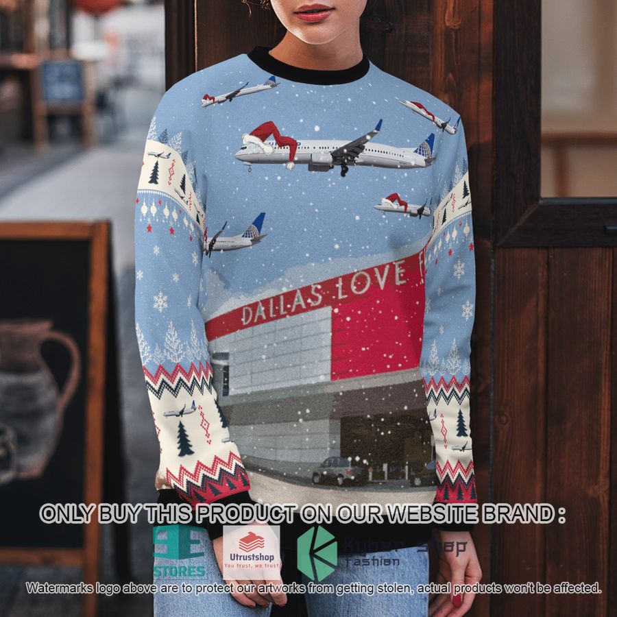 NEW United Airlines Boeing 737-900 over Dallas Love Field Christmas Sweater 5 united airlines boeing 737 900 over dallas love field christmas sweater 5 72839
