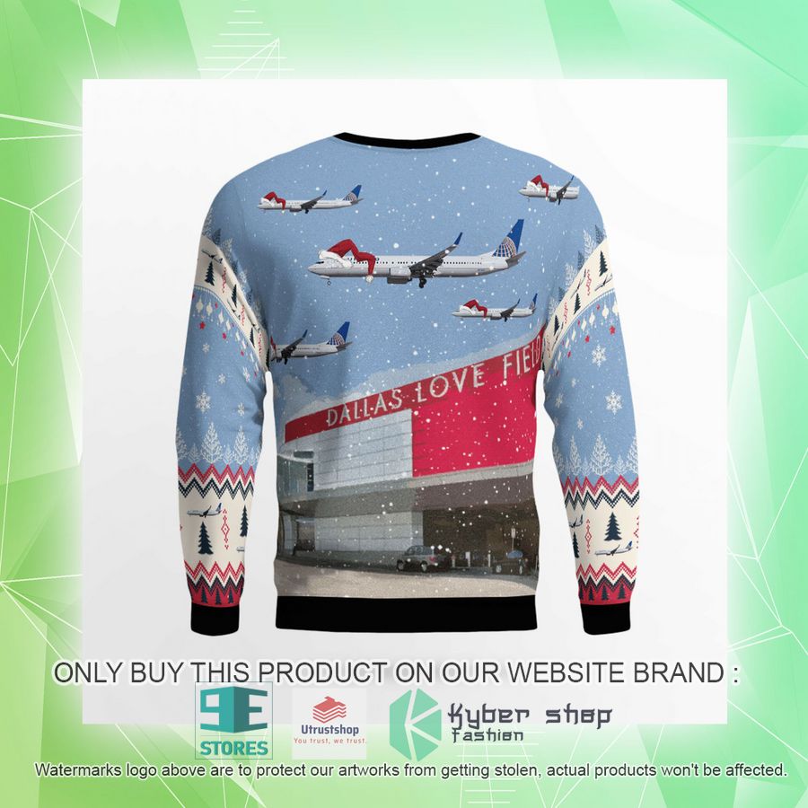 NEW United Airlines Boeing 737-900 over Dallas Love Field Christmas Sweater 9 united airlines boeing 737 900 over dallas love field christmas sweater 9 54354