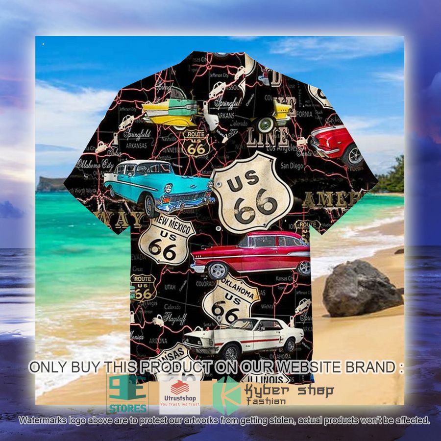 NEW US 66 Map black Hawaii Shirt 3 us 66 map black hawaiian shirt 3 46986