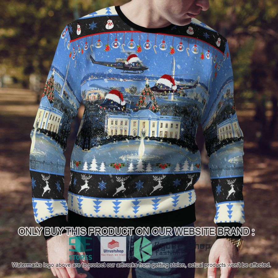NEW US Air Force Bell UH-1N Twin Huey of the 1st Helicopter Squadron flying over Washington DC Christmas Sweater 4 us air force bell uh 1n twin huey of the 1st helicopter squadron flying over washington dc christmas sweater 4 35621