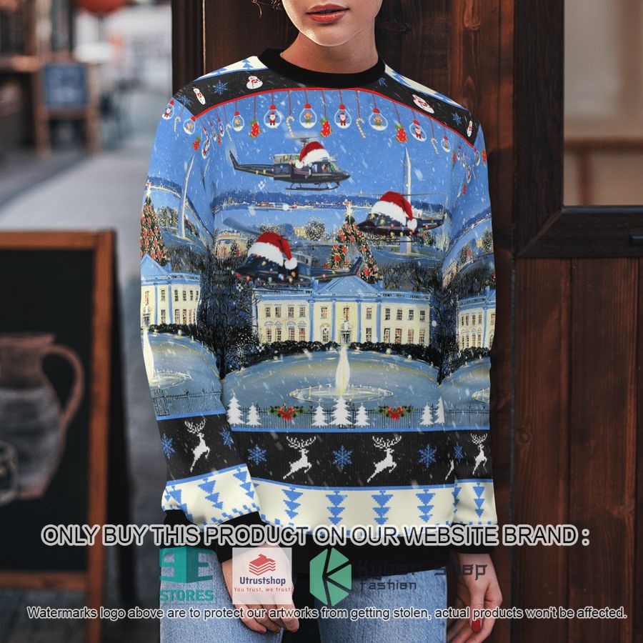 NEW US Air Force Bell UH-1N Twin Huey of the 1st Helicopter Squadron flying over Washington DC Christmas Sweater 5 us air force bell uh 1n twin huey of the 1st helicopter squadron flying over washington dc christmas sweater 5 9362