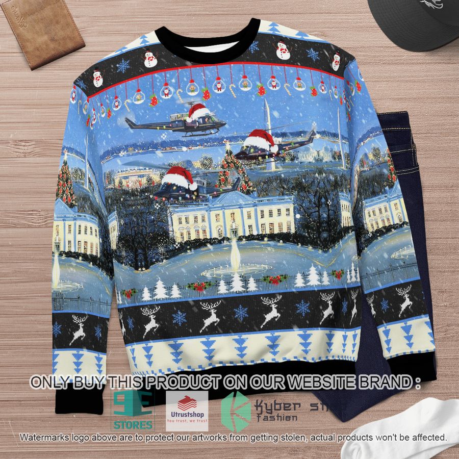 NEW US Air Force Bell UH-1N Twin Huey of the 1st Helicopter Squadron flying over Washington DC Christmas Sweater 6 us air force bell uh 1n twin huey of the 1st helicopter squadron flying over washington dc christmas sweater 6 25723