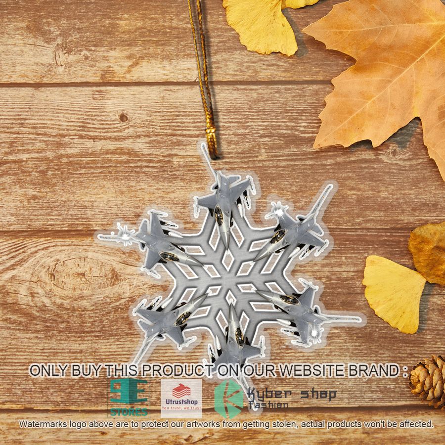 us air force general dynamics f 16 fighting falcon snowflake ornament 2 89277