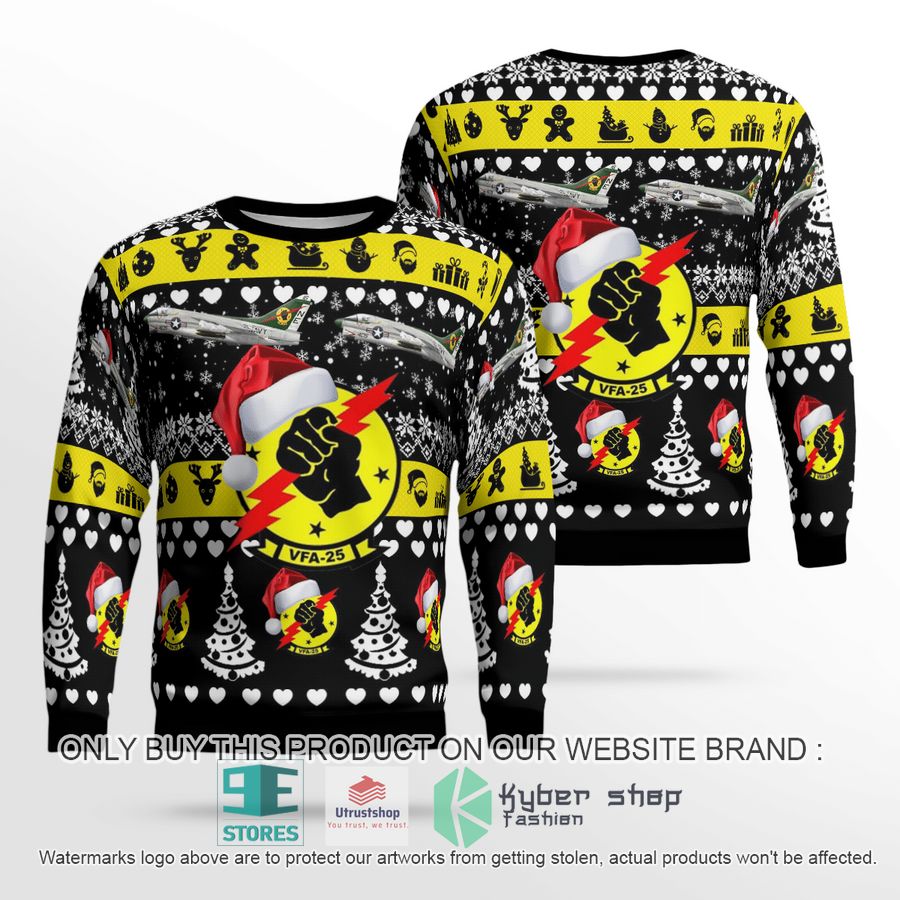 us navy a7e corsair ii of va 25 christmas sweater 1 59318