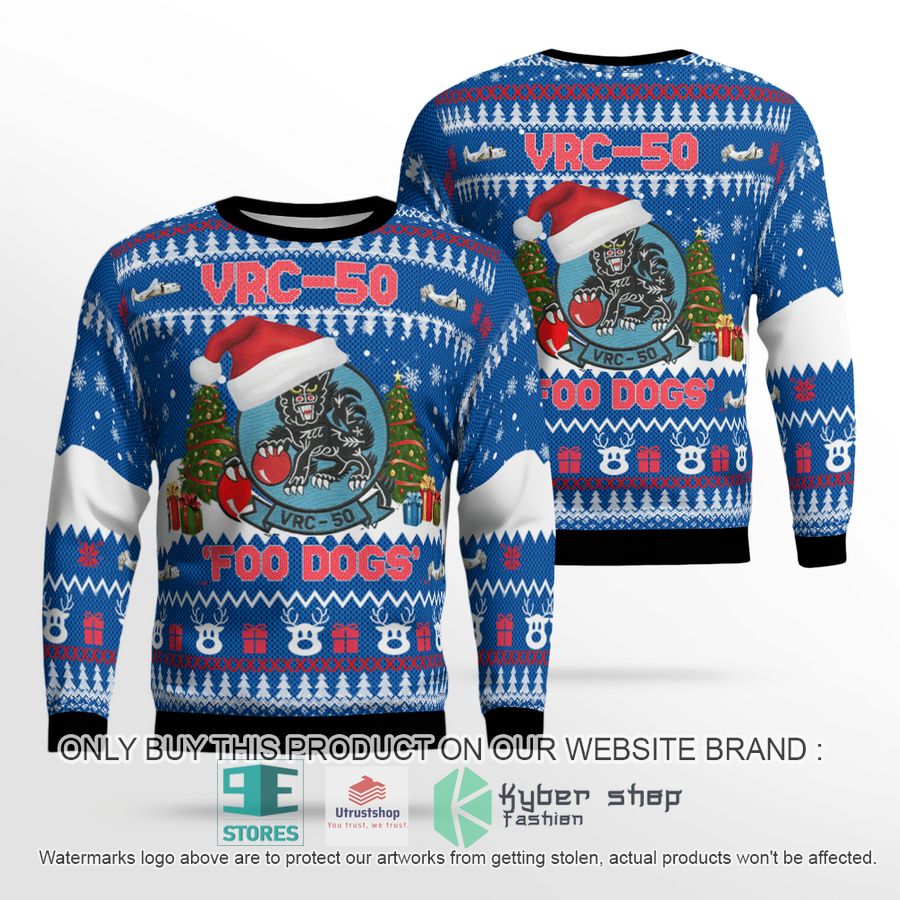 us navy vrc 50 foo dogs christmas sweater 1 87671