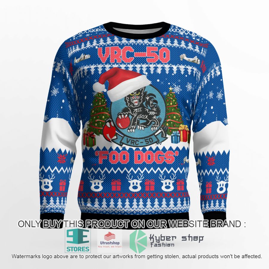 us navy vrc 50 foo dogs christmas sweater 2 92114