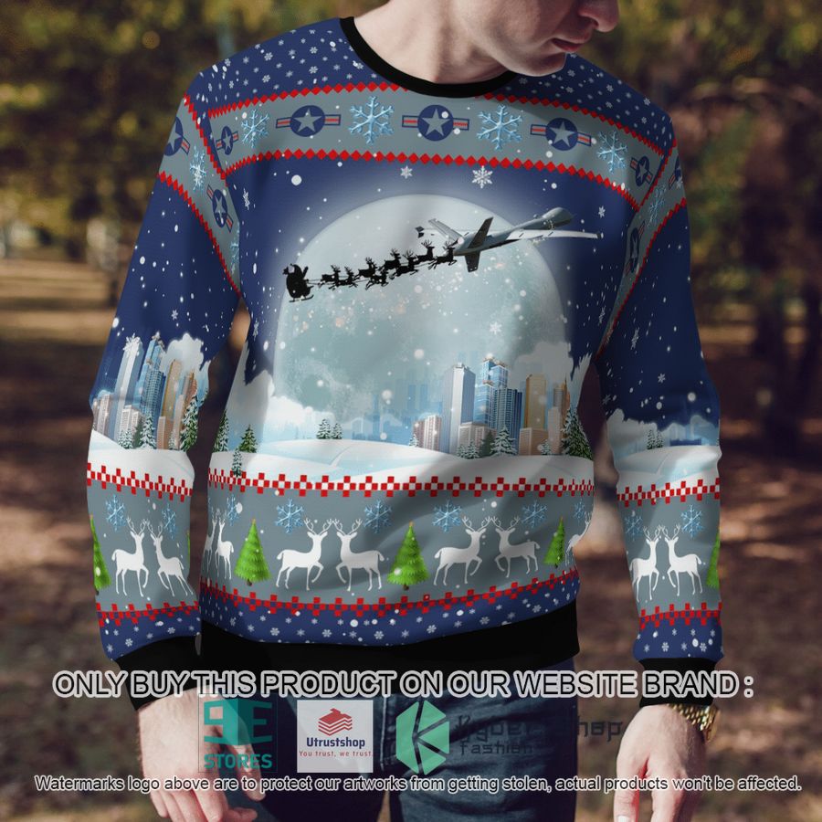 NEW USAF General Atomics MQ-9 Reaper Santa's Sleigh Christmas Sweater 4 usaf general atomics mq 9 reaper santas sleigh christmas sweater 4 30114