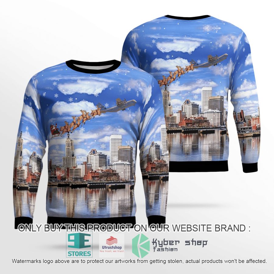usaf rhode island air national guard 143d airlift wing c 130j hercules christmas sweater 1 21422