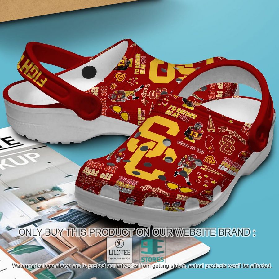 NEW USC Trojans football Fight On Crocs Crocband Shoes 3 usc trojans football fight on crocs crocband shoes 2 57584