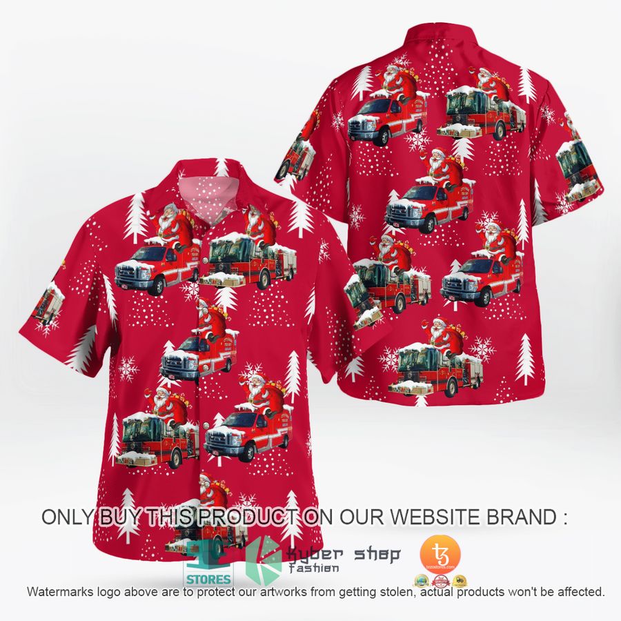 vermont barre city fire department christmas hawaiian shirt 2 88123