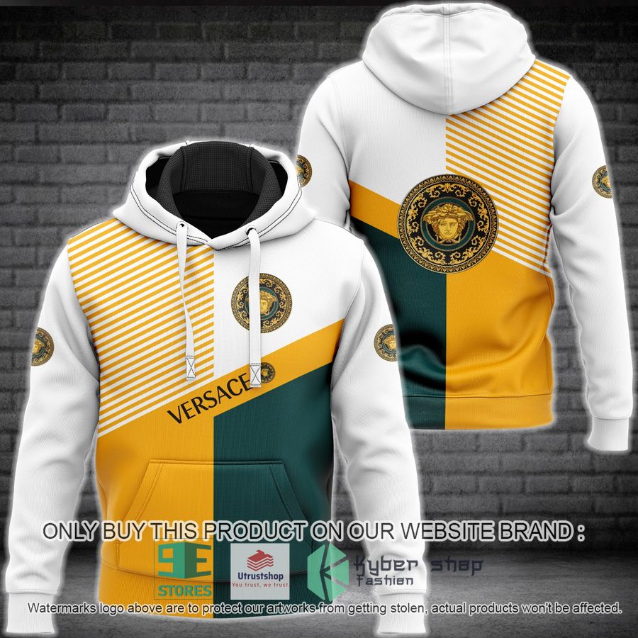 versace brand logo white yellow 3d hoodie 1 5161