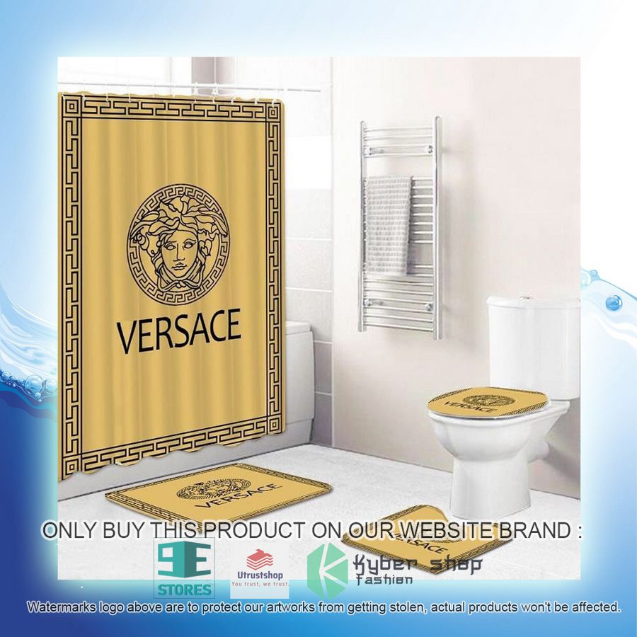NEW Versace Light Yellow Shower Curtain Sets 4 versace light yellow shower curtain sets 4 78609