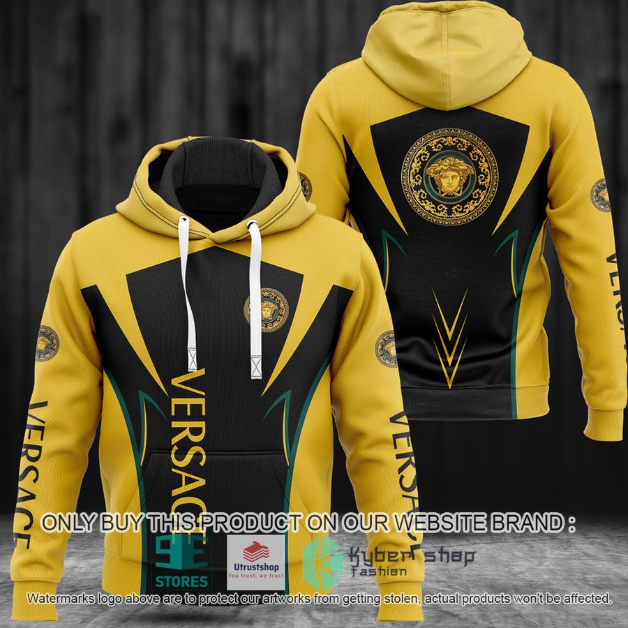 versace logo black yellow 3d hoodie 1 16245