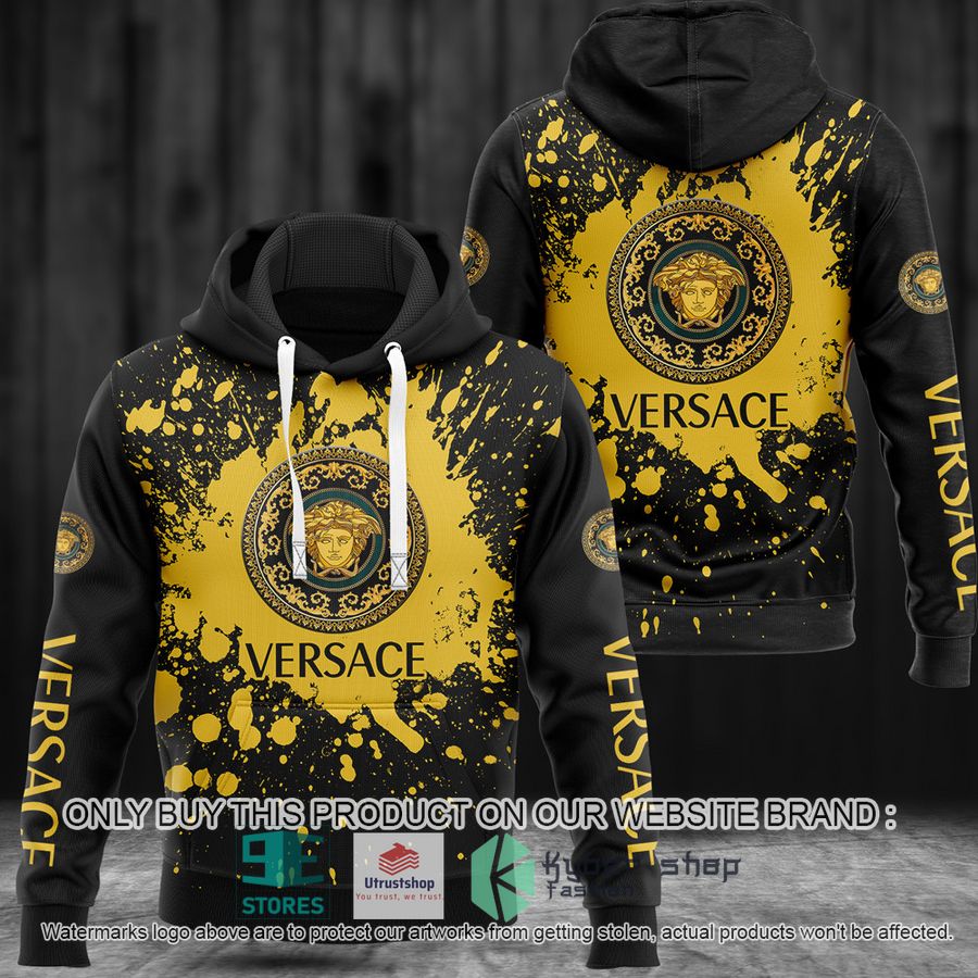 versace logo yellow black 3d hoodie 1 61200