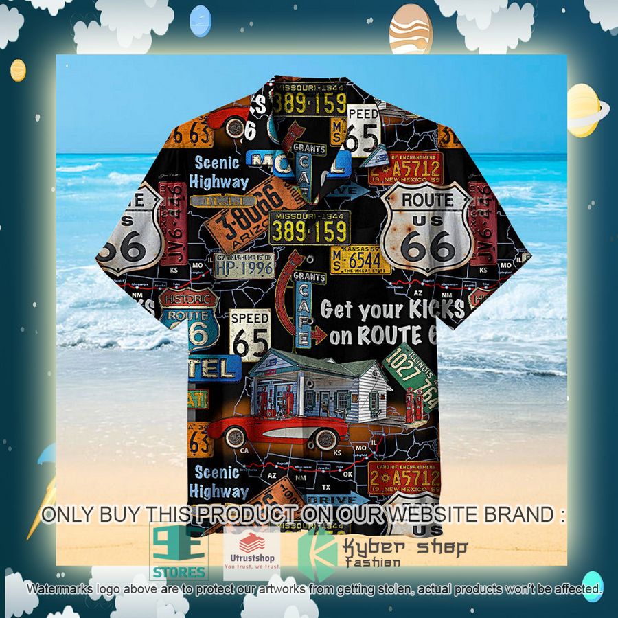 NEW Very cool Route 66 signage on black background Hawaii Shirt 2 very cool route 66 signage on black background hawaiian shirt 2 21546